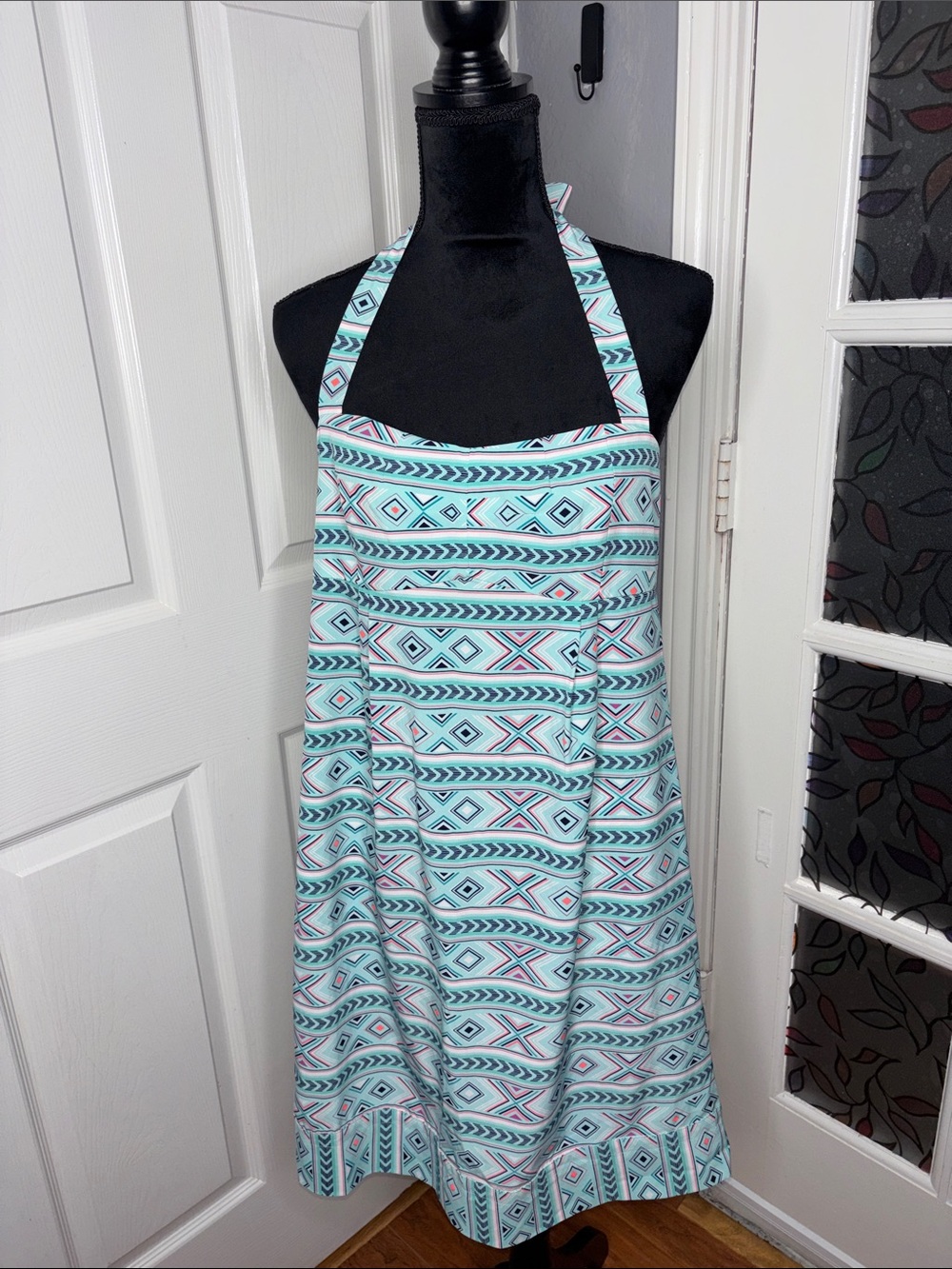 Carve Designs Mint Aztec-Pattern Halter Kitchen Apron